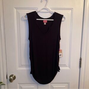 Paisley Sky Black Sleeveless Maternity Tank Top